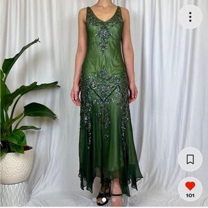 Vintage beaded scala maxi dress